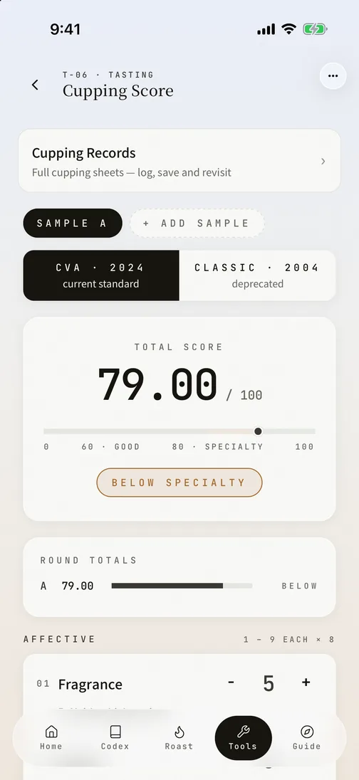 OLLA Cupping Score in English