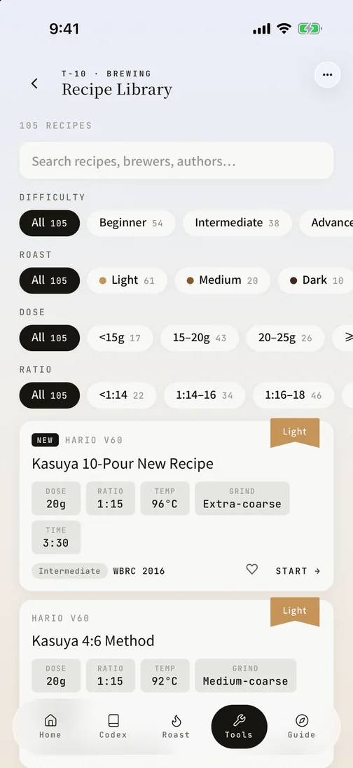 OLLA Recipe Library English interface on iPhone 17 Pro Max